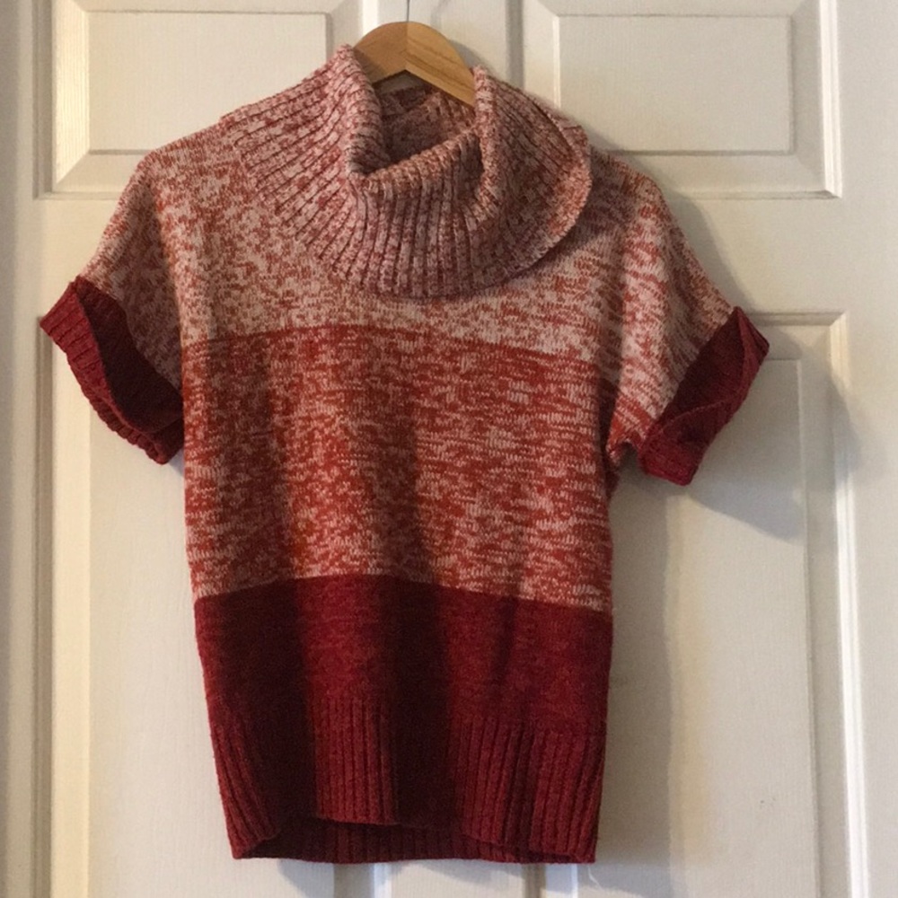 Loverocks cowl neck, short sleeve sweater, size M